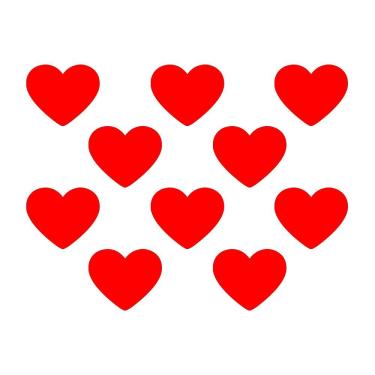 Imagem de Adesivo Parede Infantil Quarto Sala Coração 5X6Cm Vermelha