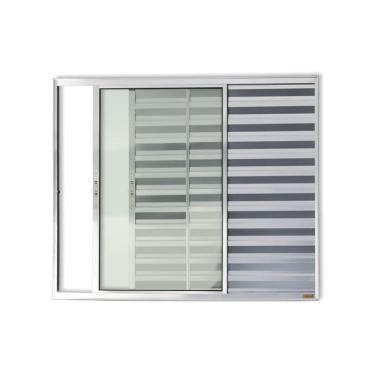 Imagem de Janela Janela Veneziana Confort 3 Folhas Vidro Liso 120cm X 150cm Brimak Branco