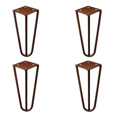 Imagem de Kit 4 Pés De Metal 15 Cm Mesas De Centro Puffs Bronze