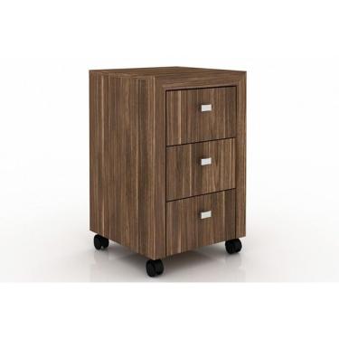 Imagem de Multiuso Escritório Me4108 C/ 3 Gavetas E Rodízios Nogal - Tecno Mobili