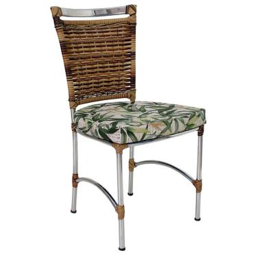 Imagem de Cadeira Em Alumínio E Fibra Sintética Jk Cozinha Edícula Cappuccino E Vinalis Verde