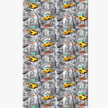 Imagem de Cortina De Box Estampada Ny - Com Ganchos