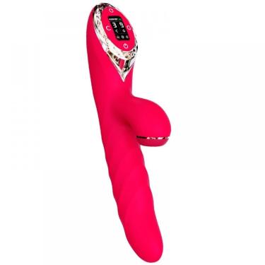 Imagem de Vibrador Rotativo Vai E Vem Com Sugador De Clitoris A-king Max - Kistoy - Vermelho, Unico