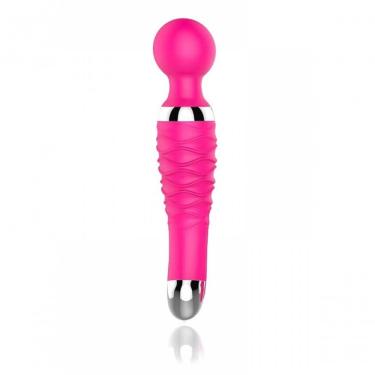 Imagem de Massageador Recarregável Em Silicone Com 20 Modos De Pulsação Rosa - Laura - Rosa