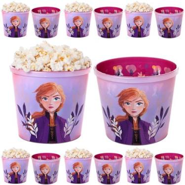 Imagem de 5 Potes de Pipoca Elsa Anna Frozen Lembrança Festa Infantil - Plasútil
