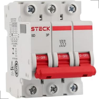 Imagem de Mini Disjuntor 3 Polos Curva C 3kA 400V 63A Steck