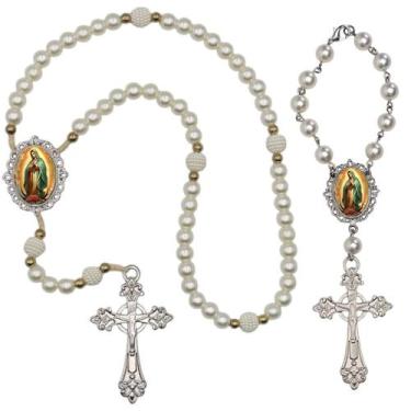 Imagem de Terco de Oraçao de Luxo com Terco de Carro Nossa Senhora de Guadalupe 