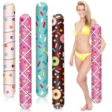 Imagem de WinnerWhy 4 peças de macarrão inflável para piscina, Havaí, 104 cm, boia de piscina tropical inflável para adultos, jogos aquáticos, piscina, praia, festa no Havaí, esportes (donut)
