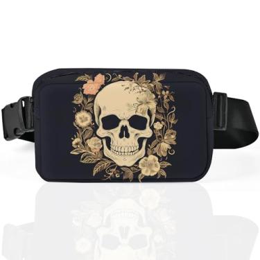 Imagem de Pochete para mulheres, casual, bolsa de cinto, impermeável, bolsa de cintura leve com alças ajustáveis, carteira de presente de viagem para treino, Preto, Small, Pochete