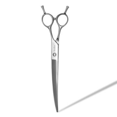 Imagem de SnipStar 7,5 polegadas de tesoura curva profissional de animais de estimação JP440C tesoura de corte de aço para cuidados de cães, dobra de 30 graus
