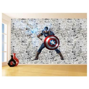 Imagem de Papel De Parede 3D Heróis Página Quadrinhos Hq 3,5M Nhma157 - Você Dec