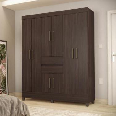 Imagem de Conjunto Guarda Roupa 8 Portas e Sapateira Essen Cafe Touch - CASA H