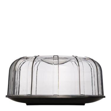 Imagem de Boleira Elegance Resistente Redonda Com Tampa 30cm Preta em Policarbon