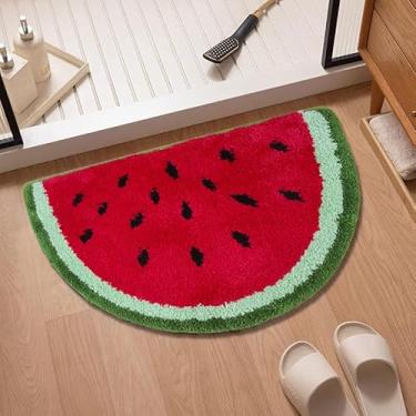 Imagem de Bebê Playtime Aconchegante Melancia Frutas Fofas Meio Redondo Formato Quarto Banheiro Porta Cozinha Tapete Absorção de Água Tapete Antiderrapante para Quarto de Crianças (40x60CM)
