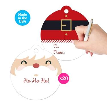Imagem de Big Dot of Happiness Jolly Papai Noel – Etiquetas de presente de Natal (conjunto de 20)