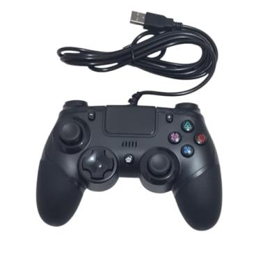Imagem de Controle de Video Game Com Fio de 2 metros, Compatível com Ps3, Ps4, Switch, PC, 360, Android, equipado com giroscópio e sensor de aceleração, suporte vibração dupla, motor assimétrico (Preto)