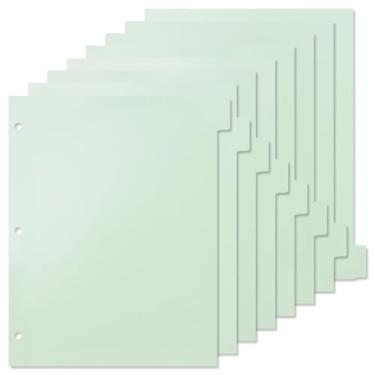 Imagem de Buqoo Divisores de 3 Argolas para Fichário com Abas, Pasta de Feijão Verde, 3 Furos, 8,4x10,9", Separadores de Plástico para Fichário, Separadores de Página de Índice com 8 Abas pa (8,5×10,9 Pol.)