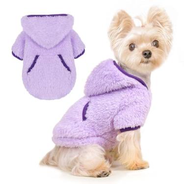 Imagem de Moletom com capuz para cães, roupas de inverno para cães pequenos, meninos, meninas, animais de estimação para cães, casacos de cachorro para clima frio, moletom para cachorro de outono para chihuahua