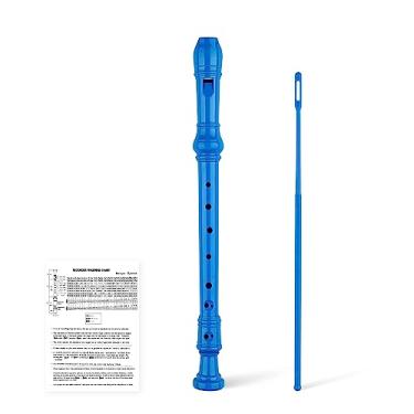 Imagem de YONTY Flauta musical infantil estilo barroco com haste de limpeza e bolsa para escola, estudante, entretenimento doméstico - azul royal