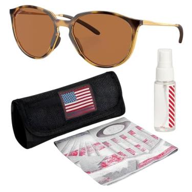 Imagem de OAKLEY Óculos de sol SIELO OO9288 com kit oficial de óculos, Armação de tartaruga marrom polida | Lente polar bronze Prizm, 57 mm