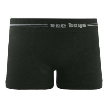 Imagem de Cueca Boxer Infantil sem Costura em Jacquard Preta - Zee Rucci, G