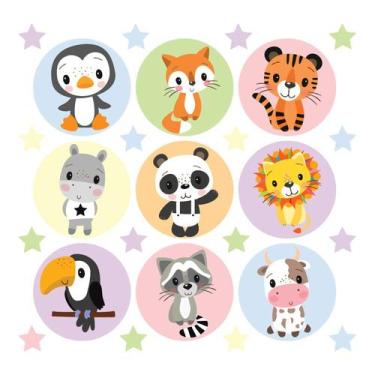 Imagem de Adesivo de Parede Infantil Animais Quarto Menina Bebe - 183ir - Allodi