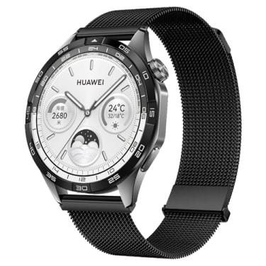 Imagem de HAOZHI 22mm Magnético Pulseira Compatível com Huawei Watch GT 5 4 3 2 46mm,GT5 GT3 GT2 Pro 46mm,GT3 SE,Watch 4 3 Pro,Bracelete Correia para Huawei Watch Ultimate 2 Design,Buds,GT Runner (Preto)
