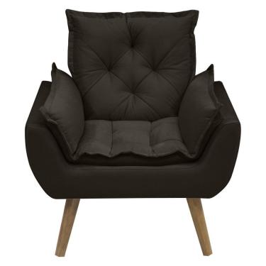 Imagem de Kit Com 2 Poltronas Opala Conforto Decorativa Em Veludo Marrom