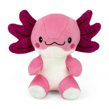 Imagem de Blnboimrun Brinquedos de cachorro estridentes para mastigadores agressivos, brinquedos interativos para filhotes com papel de apertar e enrugar, axolote de pelúcia durável de camada dupla para cães