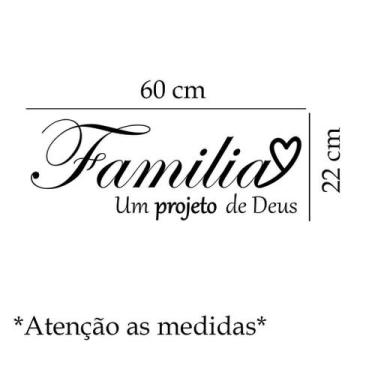 Imagem de Adesivo De Parede Frase Família É Um Projeto De Deus - Lojinha Da Luc