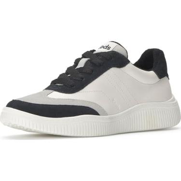 Imagem de Keds Tênis feminino fashion Contest com cadarço, Couro branco/preto/camurça, 39