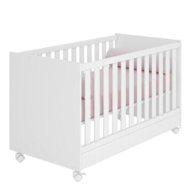 Imagem de Berço Mini Cama Doce Sonho Branco com Rodízios - Qmovi, Branco