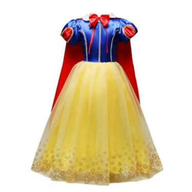 Imagem de Dressy Daisy Fantasia infantil de princesa com capa, vestidos chiques para festa de Halloween, tamanho 3T 4T