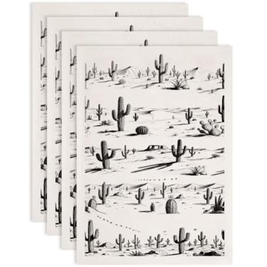 Imagem de SUPERDANT 4 peças de papel de transferência de cacto do deserto sob o esmalte papel de transferência ocidental para argila cerâmica porcelana sob o esmalte transferências para cerâmica decalques