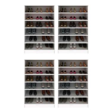 Imagem de Kit 4 Armários Multiuso Sapateira Bell P04 Mpozenato Branco