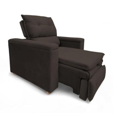 Imagem de Poltrona Cadeira do Papai Reclinável Retrátil Onix Suede Marrom - Loja