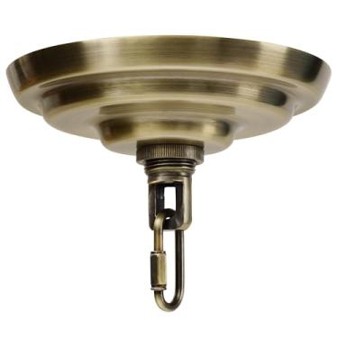 Imagem de MAYOMAJO Kit De Cobertura Luz 5-5/16" Com Suporte Placa Reposição Para Serviço Pesado Lustre, Luminária Pendente, Cesta Flores Decorativas Ou Projetos "Faça Você Mesmo" (Bronze)
