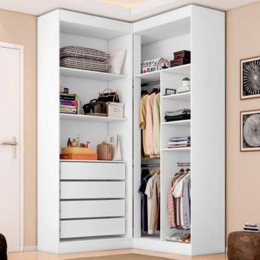 Imagem de Guarda-Roupa Closet Modulado Casal sem Portas Canto em L com 4 Gavetas
