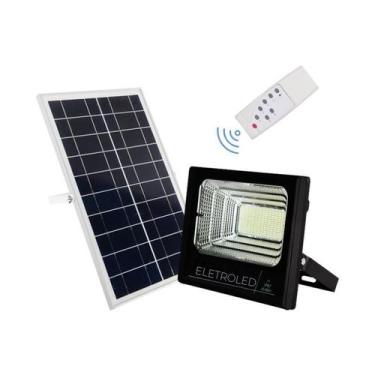 Imagem de Refletor LED Solar 400W Com Painel Solar Completo - Líder Led
