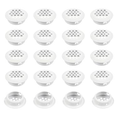 Imagem de PATIKIL Ventilação circular de 32 mm, 20 peças de aço inoxidável com orifício de malha redonda para saídas de ar de painel duplo de malha redonda para guarda-roupas de cozinha, sapatos, armários