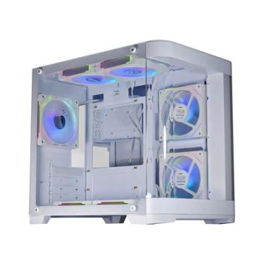 Imagem de Gabinete Gamer Aquário Curvo Micro Atx Branco S Fans Cg-w1ag - K-MEX