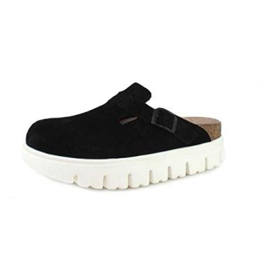 Imagem de Birkenstock Papillio Boston mulheres grossas | Preto (1014921), Black Suede, 5-5.5 Narrow