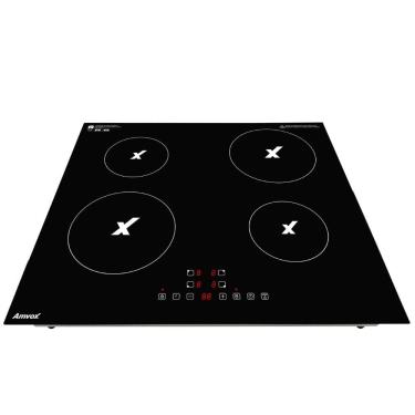 Imagem de Cooktop 4 Bocas por Indução Amvox 2000W ACT 407 Turbo Black 220V