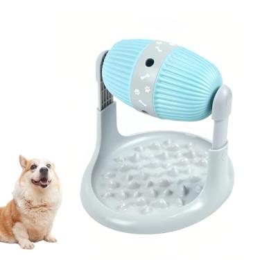 Imagem de Brinquedo interativo de quebra-cabeça de comida para cães e gatos – comedouro lento para raças pequenas/médias, alimentador de altura ajustável com dispensador de petiscos, treinamento de QI para