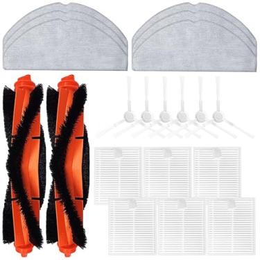Imagem de Kit de substituição acessórios compatíveis com Xiaomi Robot Vacuum S20/D106 peças 2 escova principal 6 escovas laterais 6 filtro HEPA 6 pano de esfregão (20 kit)