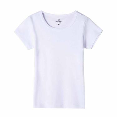 Imagem de Blusa Hering Kids Infantil Menina Manga Curta Em Ribana Branca-Feminino