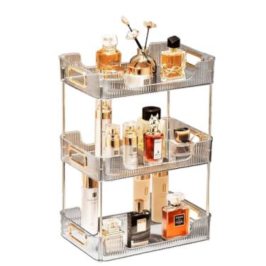 Imagem de Prateleira Organizadora 3 Andares Maquiagem Perfumes Acrílico Transparente Quarto Cozinha