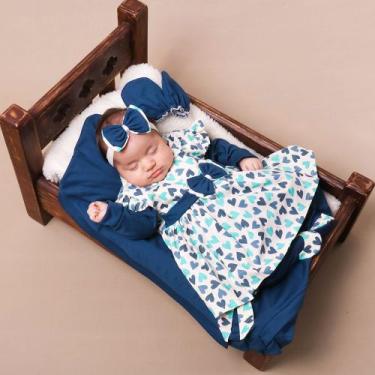 Imagem de Saída de Maternidade Menina Aconchego Corações 05 Peças P - Amora Baby