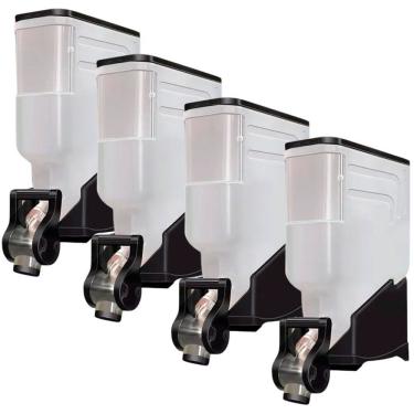 Imagem de 4 Módulos Dispenser Avulso 35 Litros ou 15 Kilos Armazenamento Ração Grãos Cereais Preto Graviton