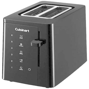 Imagem de Torradeira Elétrica 2 Fatias com 6 Níveis de Tostagem com Função Descongelar e Tela Touchscreen LED, 110v, CUISINART CPT T20, Preto